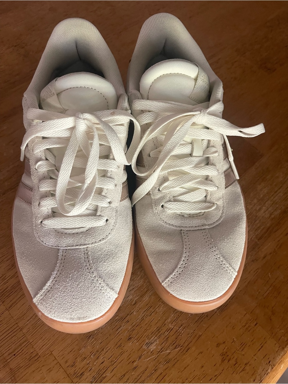 adidas Women's Casual Sneakers in Off-White with Gum Sole - Picture 3 of 13